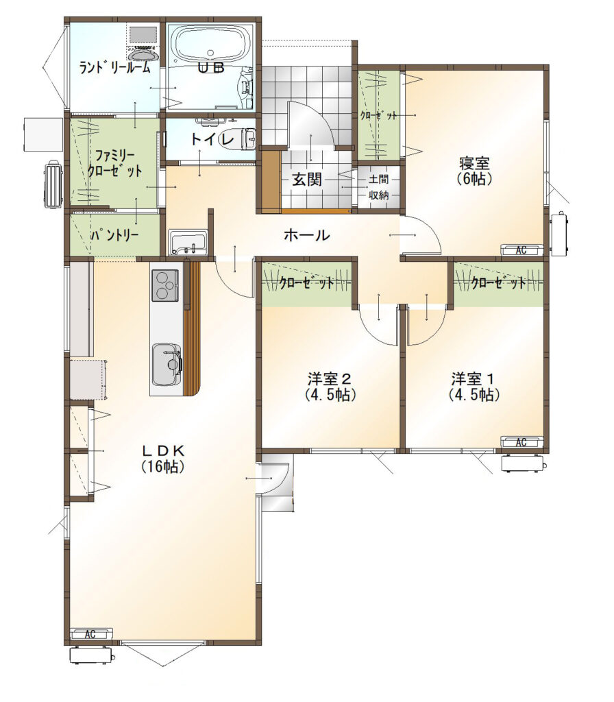 松江市朝酌町モデルハウス　3LDK　平面図面