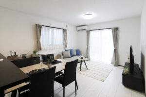 益田市かもしま東平屋モデルハウス　LDK　リビング