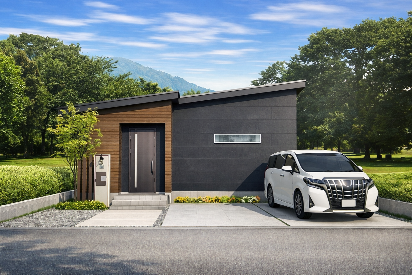 鳥取市浜坂7丁目平屋モデルハウス　外観パース