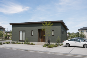 出雲市斐川町上直江　平屋モデルハウス　2LDK　外観パース
