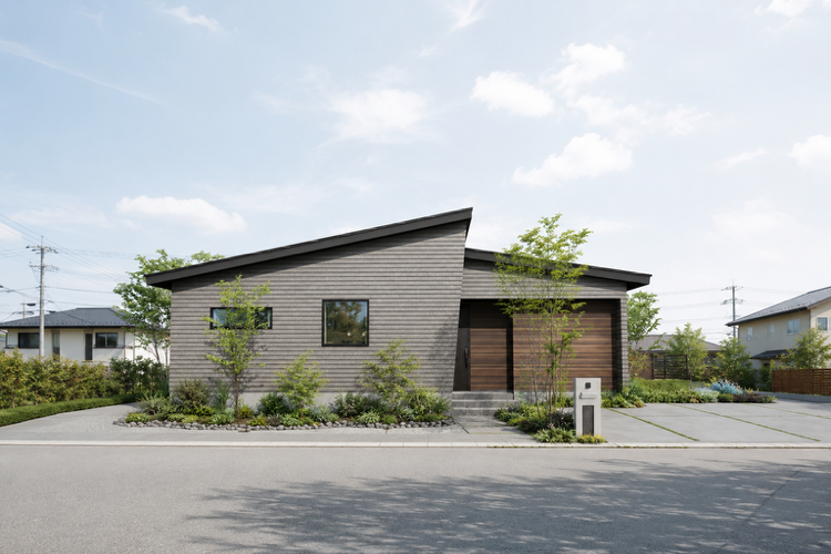 松江市八雲町東岩坂モデルハウス　外観パース